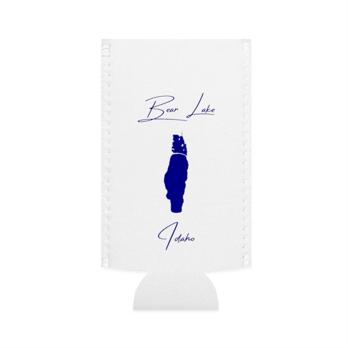 Idaho  Bear  Lake  Slim  Can  Koozie  front  position  view  from  flat-front  white.webp