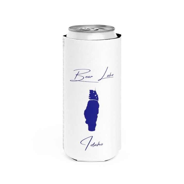 Idaho  Bear  Lake  Slim  Can  Koozie  front  position  view  from  front  white.webp
