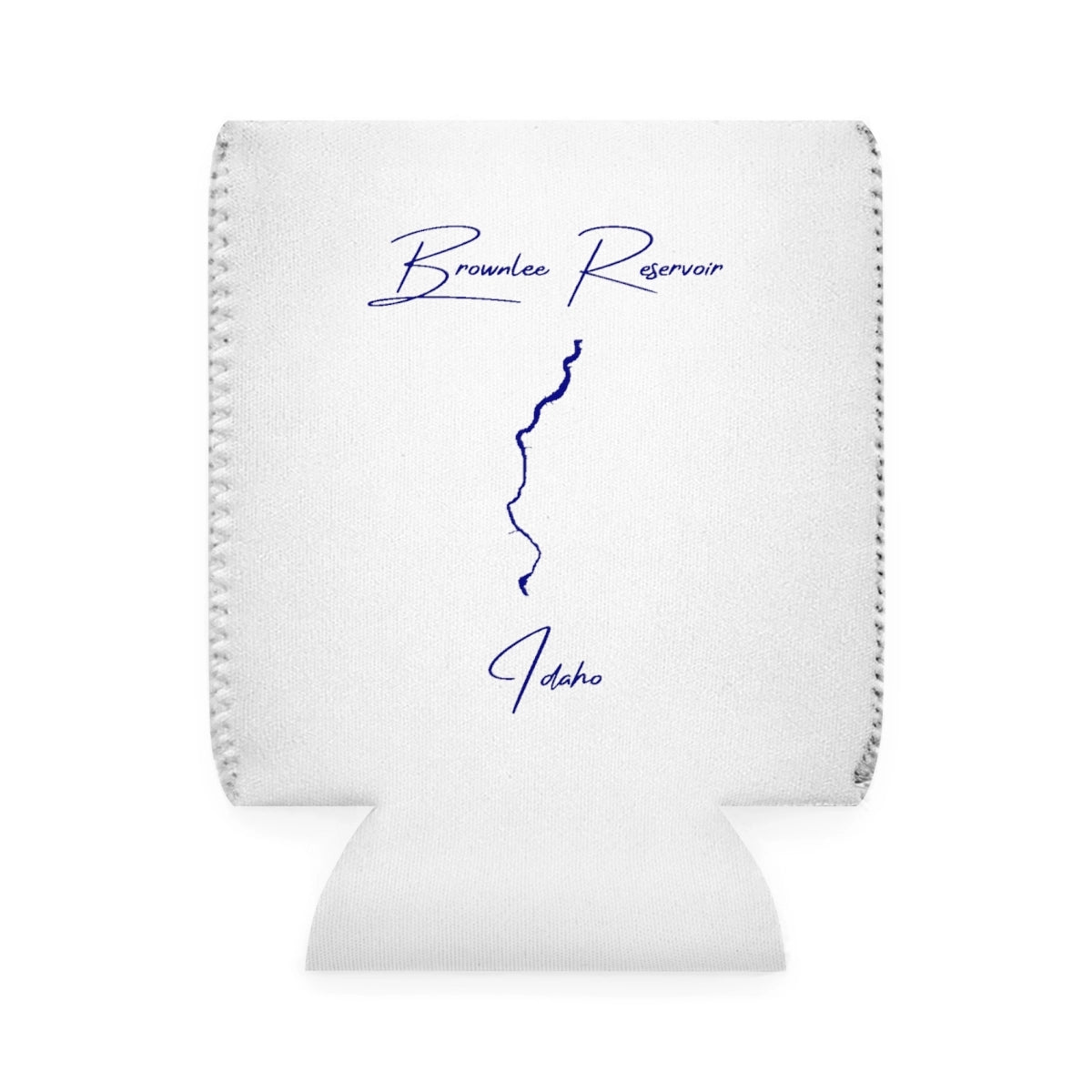 Idaho  Brownlee  Reservoir  Can  Koozie  front  position  view  from  front-1  white.webp