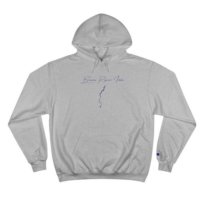 Idaho  Brownlee  Reservoir  Hoodie  front  position  view  from  front  light  steel.webp