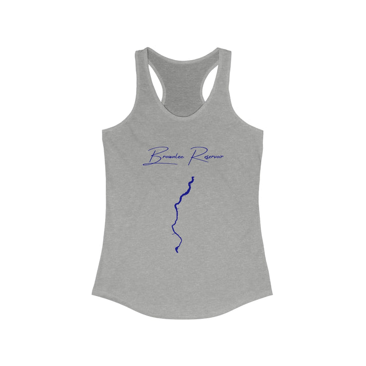 Idaho  Brownlee  Reservoir  Racerback-Tank  front  position  view  from  front  heather  grey.webp