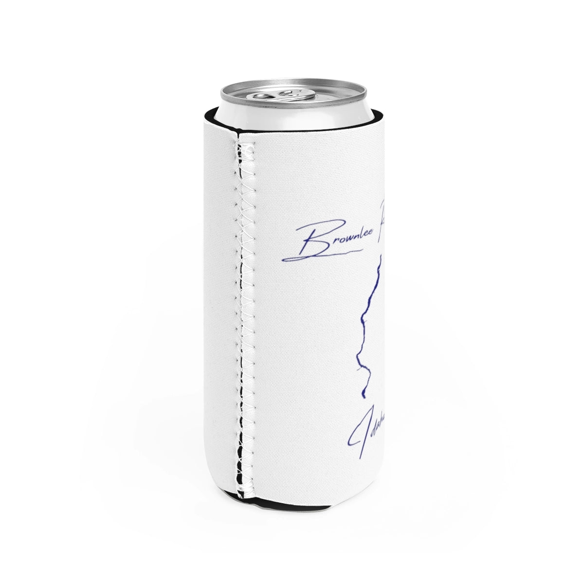 Idaho  Brownlee  Reservoir  Slim  Can  Koozie  all  position  view  from  right  white.webp