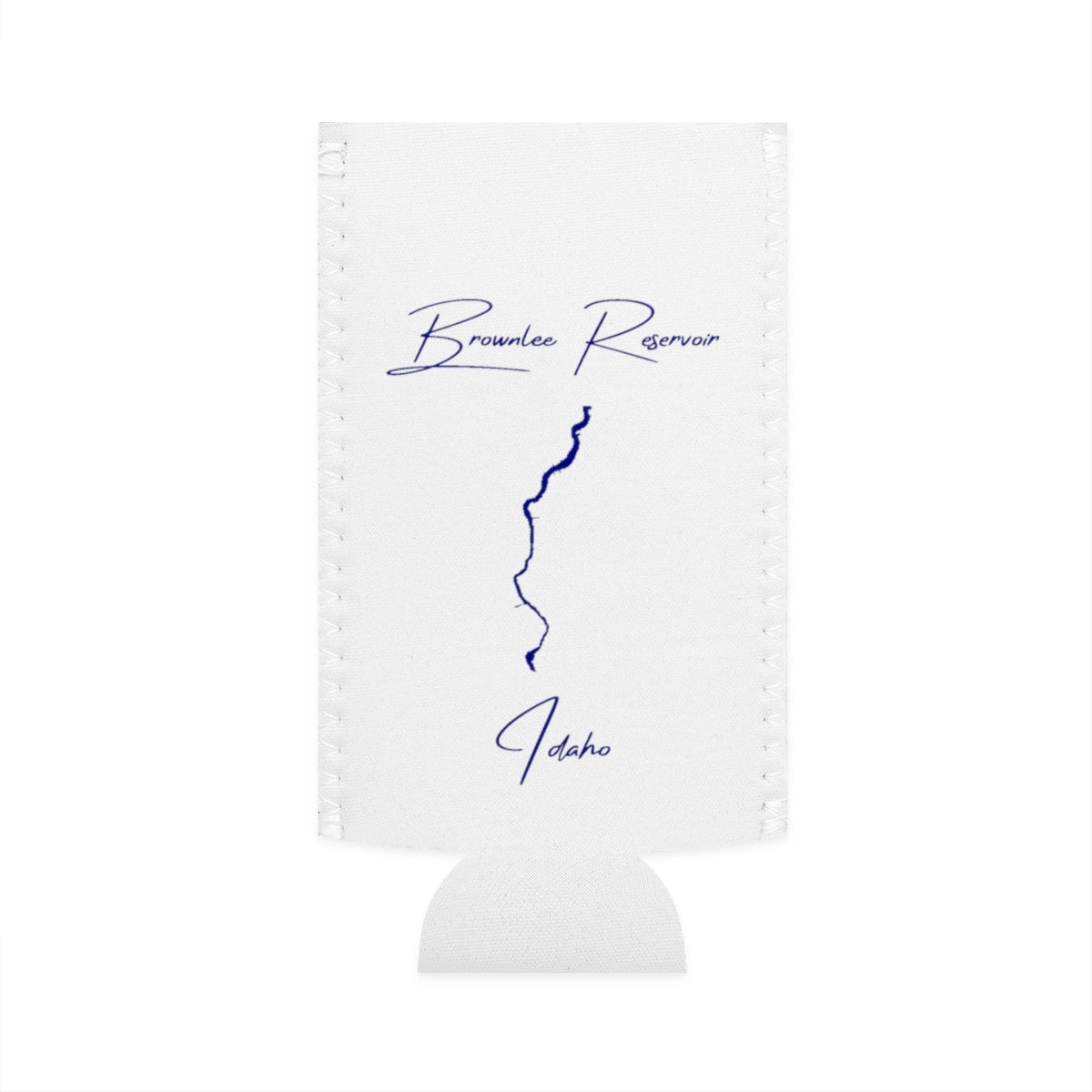Idaho  Brownlee  Reservoir  Slim  Can  Koozie  front  position  view  from  flat-front  white.webp