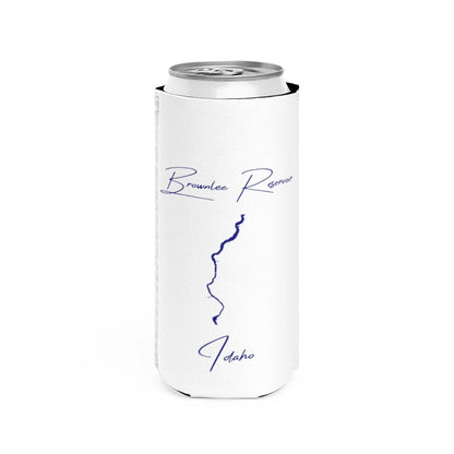 Idaho  Brownlee  Reservoir  Slim  Can  Koozie  front  position  view  from  front  white.webp