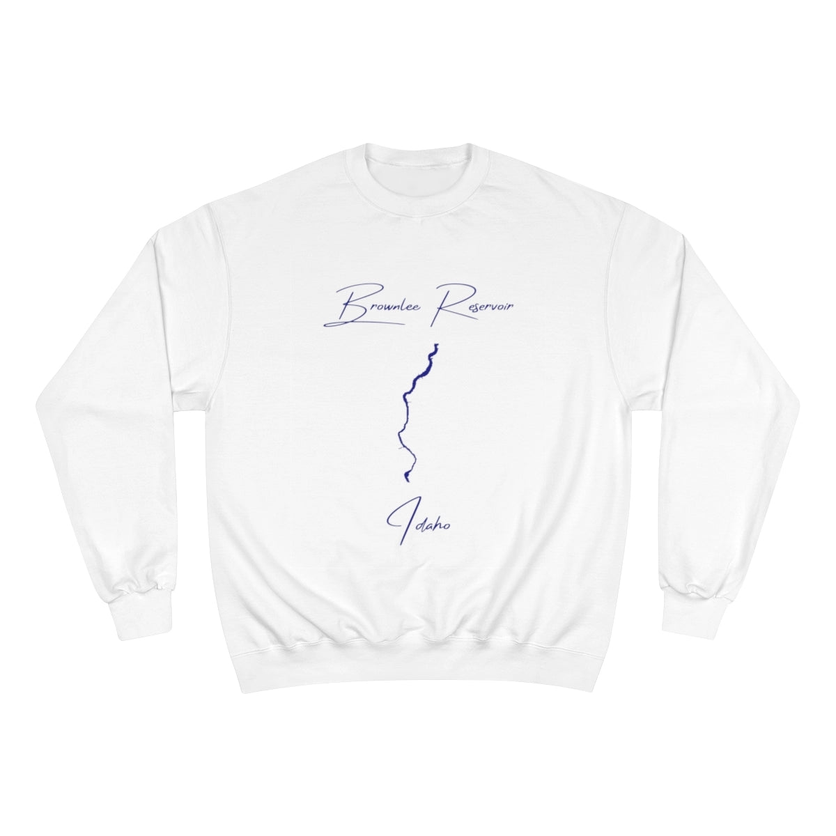 Idaho  Brownlee  Reservoir  Sweatshirt  front  position  view  from  front  white.webp