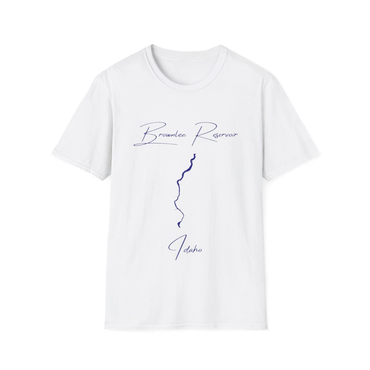 Idaho  Brownlee  Reservoir  T-shirt  front  position  view  from  front  white.webp