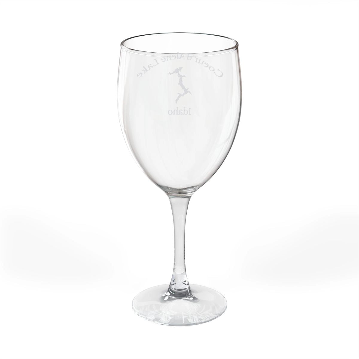 Idaho  Coeur  d'Alene  Lake  Engraved  Wine  Glass  other  position  view  from  back  10.5oz.webp