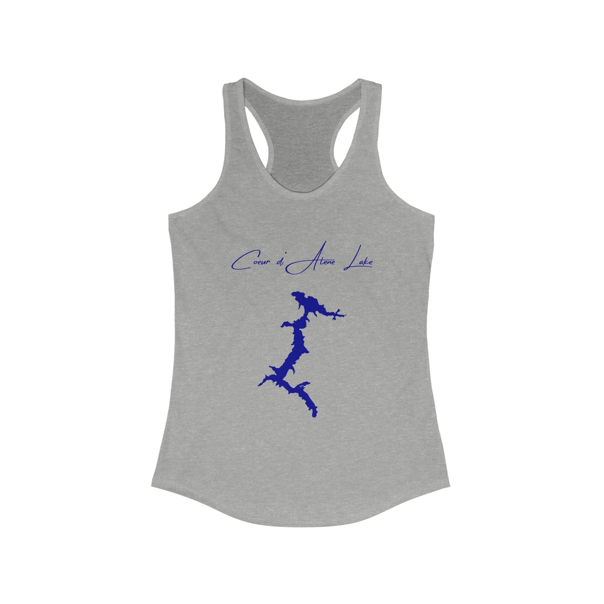 Idaho  Coeur  d'Alene  Lake  Racerback-Tank  front  position  view  from  front  heather  grey.webp