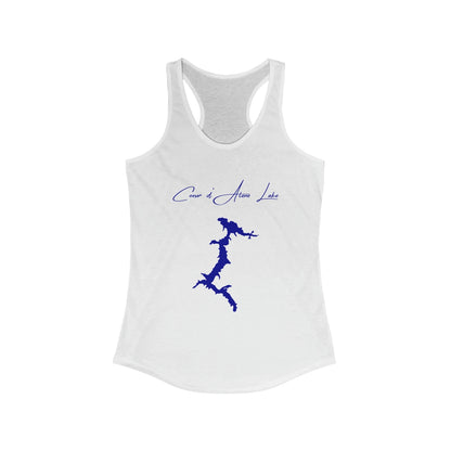 Idaho  Coeur  d'Alene  Lake  Racerback-Tank  front  position  view  from  front  solid  white.webp