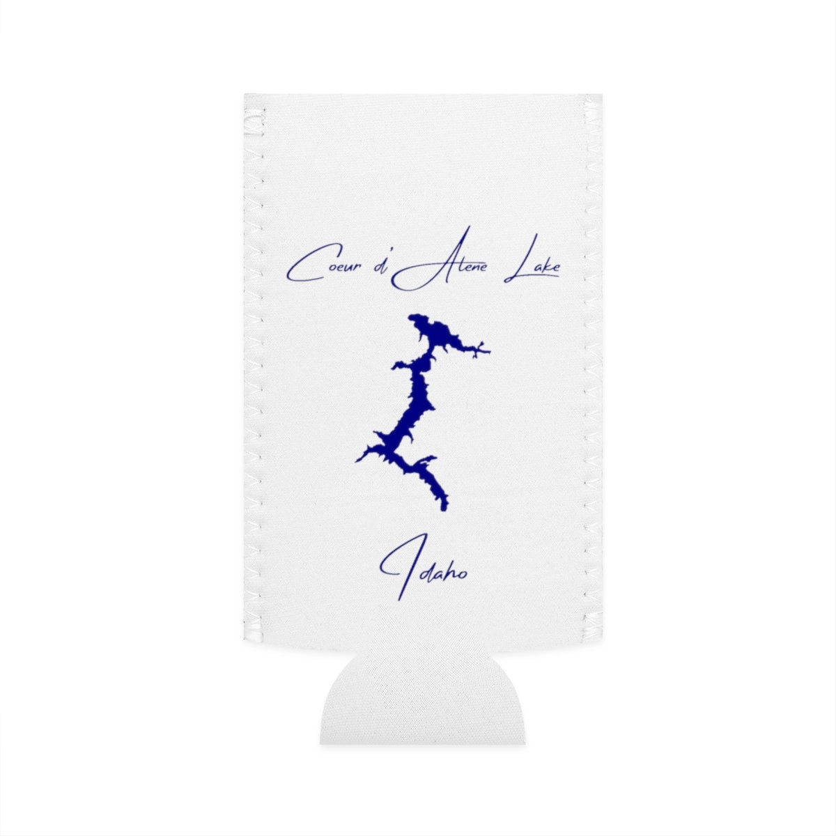 Idaho  Coeur  d'Alene  Lake  Slim  Can  Koozie  front  position  view  from  flat-front  white.webp