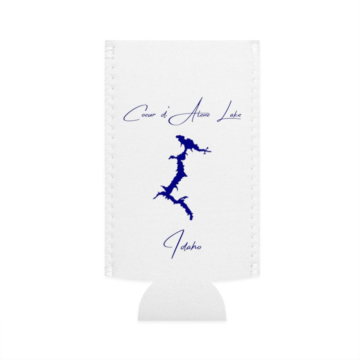 Idaho  Coeur  d'Alene  Lake  Slim  Can  Koozie  front  position  view  from  flat-front  white.webp