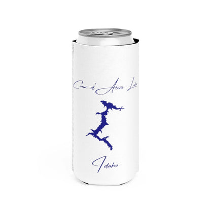Idaho  Coeur  d'Alene  Lake  Slim  Can  Koozie  front  position  view  from  front  white.webp
