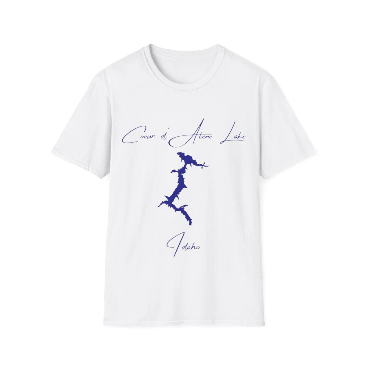 Idaho  Coeur  d'Alene  Lake  T-shirt  front  position  view  from  front  white.webp