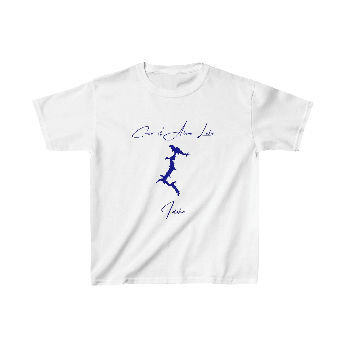 Idaho  Coeur  d'Alene  Lake  Youth  T-shirt  front  position  view  from  front  white.webp