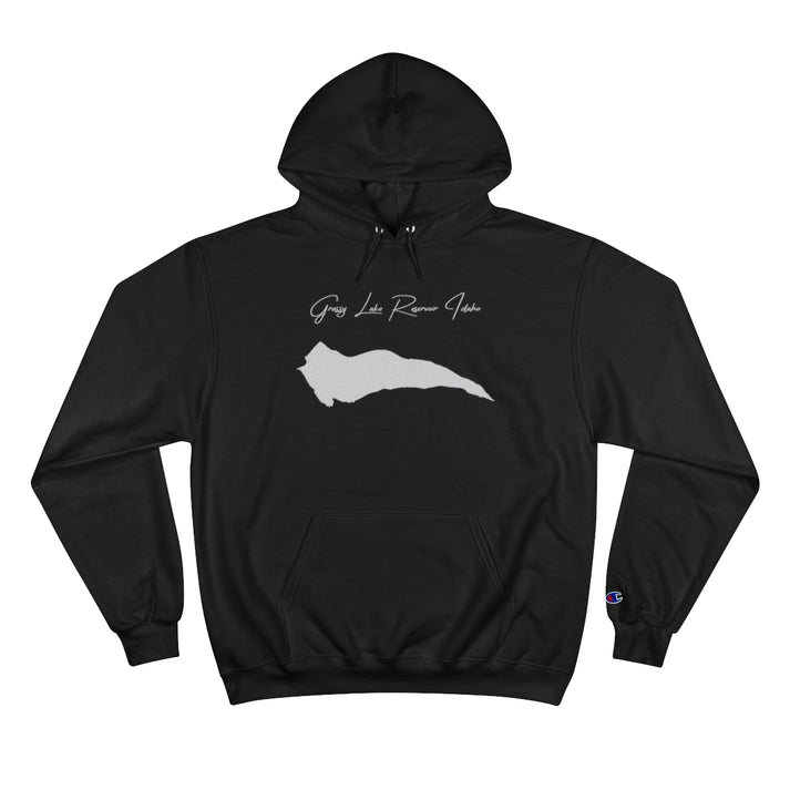 Idaho  Grassy  Lake  Reservoir  Hoodie  front  position  view  from  front  black.webp