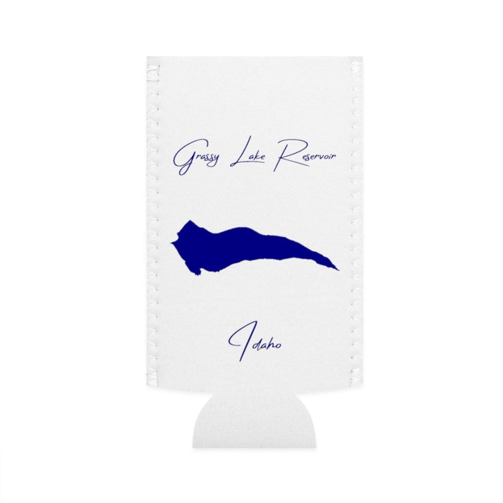 Idaho  Grassy  Lake  Reservoir  Slim  Can  Koozie  front  position  view  from  flat-front  white.webp