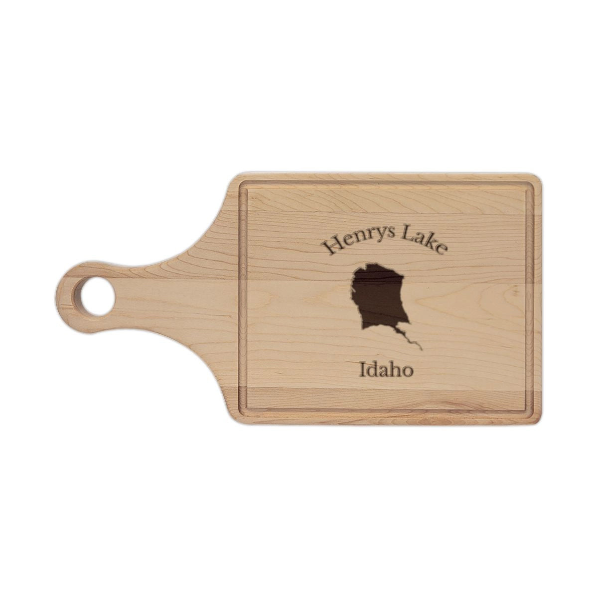 Idaho  Henrys  Lake  Engraved  Cutting  Board  front  position  view  from  front  maple.webp