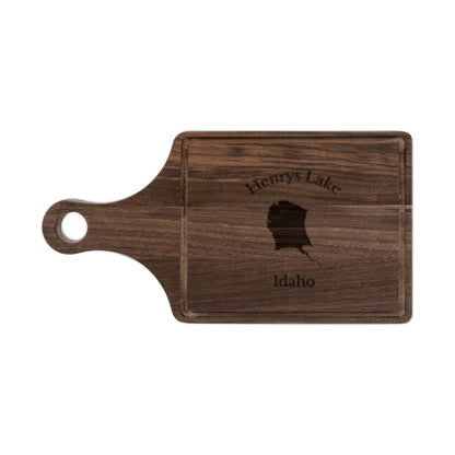 Idaho  Henrys  Lake  Engraved  Cutting  Board  front  position  view  from  front  walnut.webp