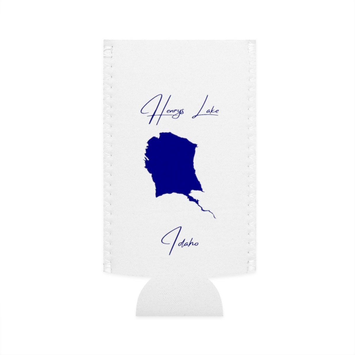 Idaho  Henrys  Lake  Slim  Can  Koozie  front  position  view  from  flat-front  white.webp