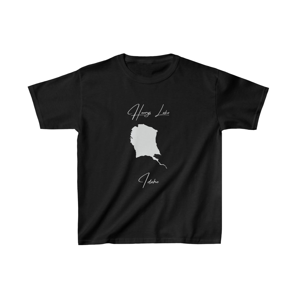 Idaho  Henrys  Lake  Youth  T-shirt  front  position  view  from  front  black.webp
