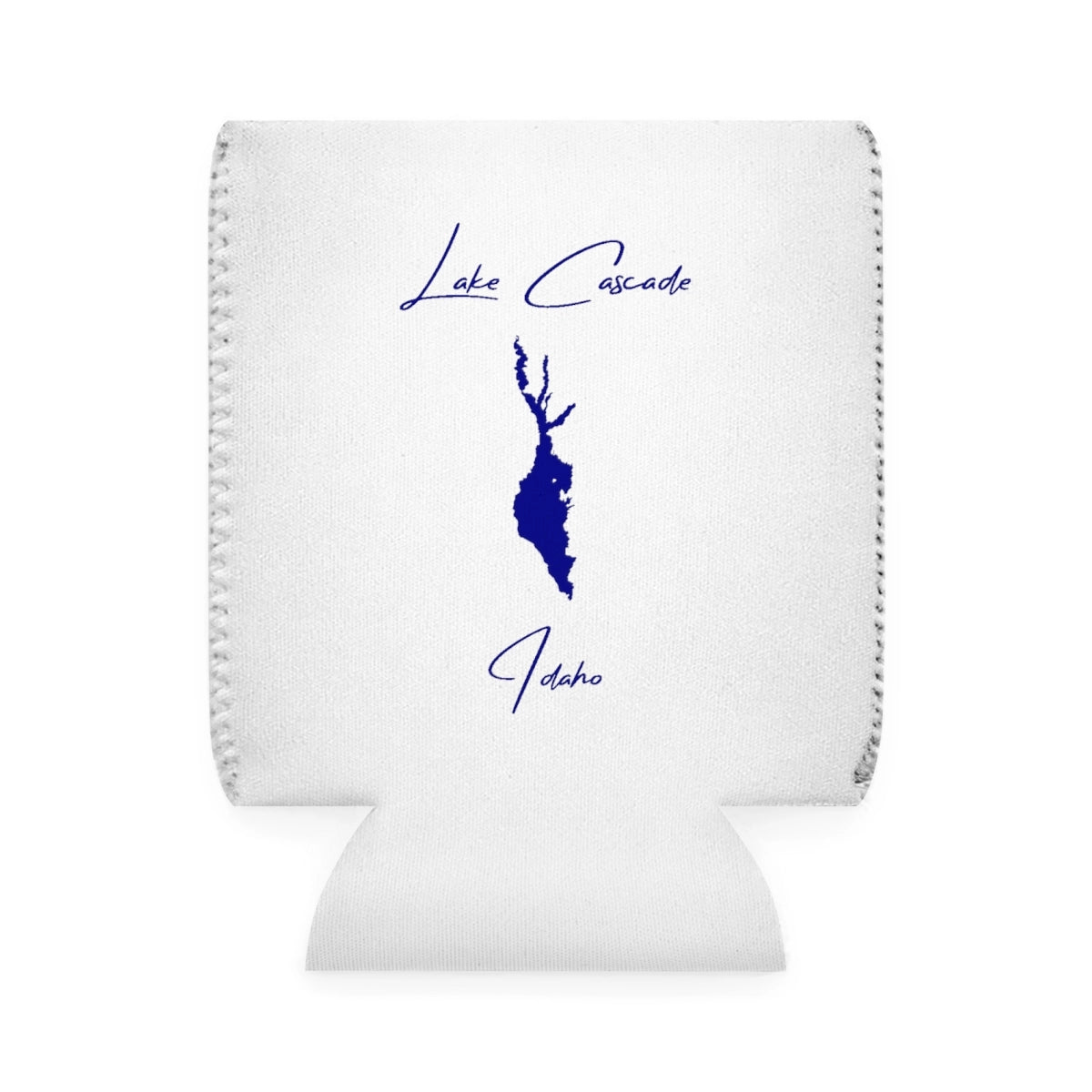 Idaho  Lake  Cascade  Can  Koozie  front  position  view  from  front-1  white.webp