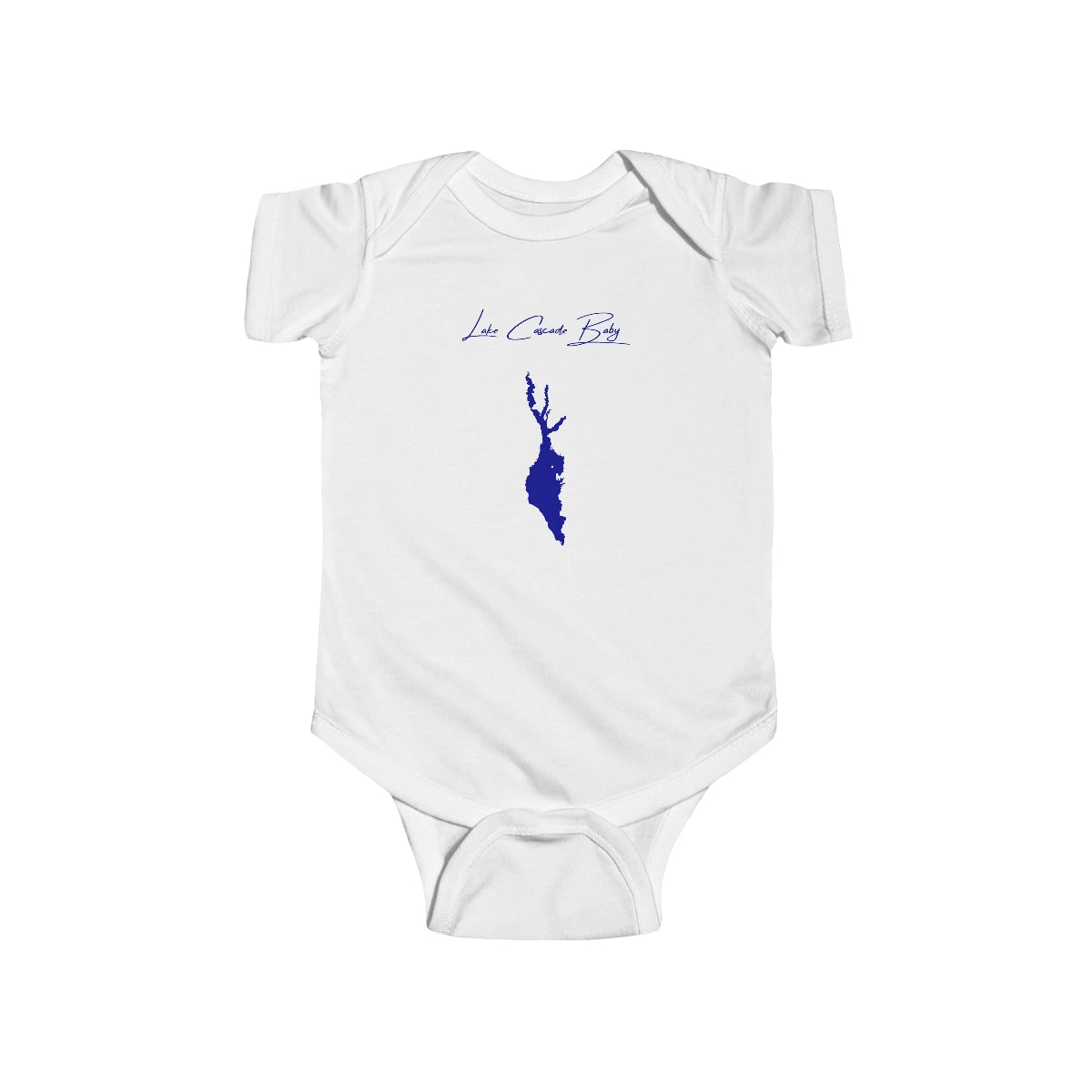 Idaho  Lake  Cascade  Onesie  front  position  view  from  front  white.webp