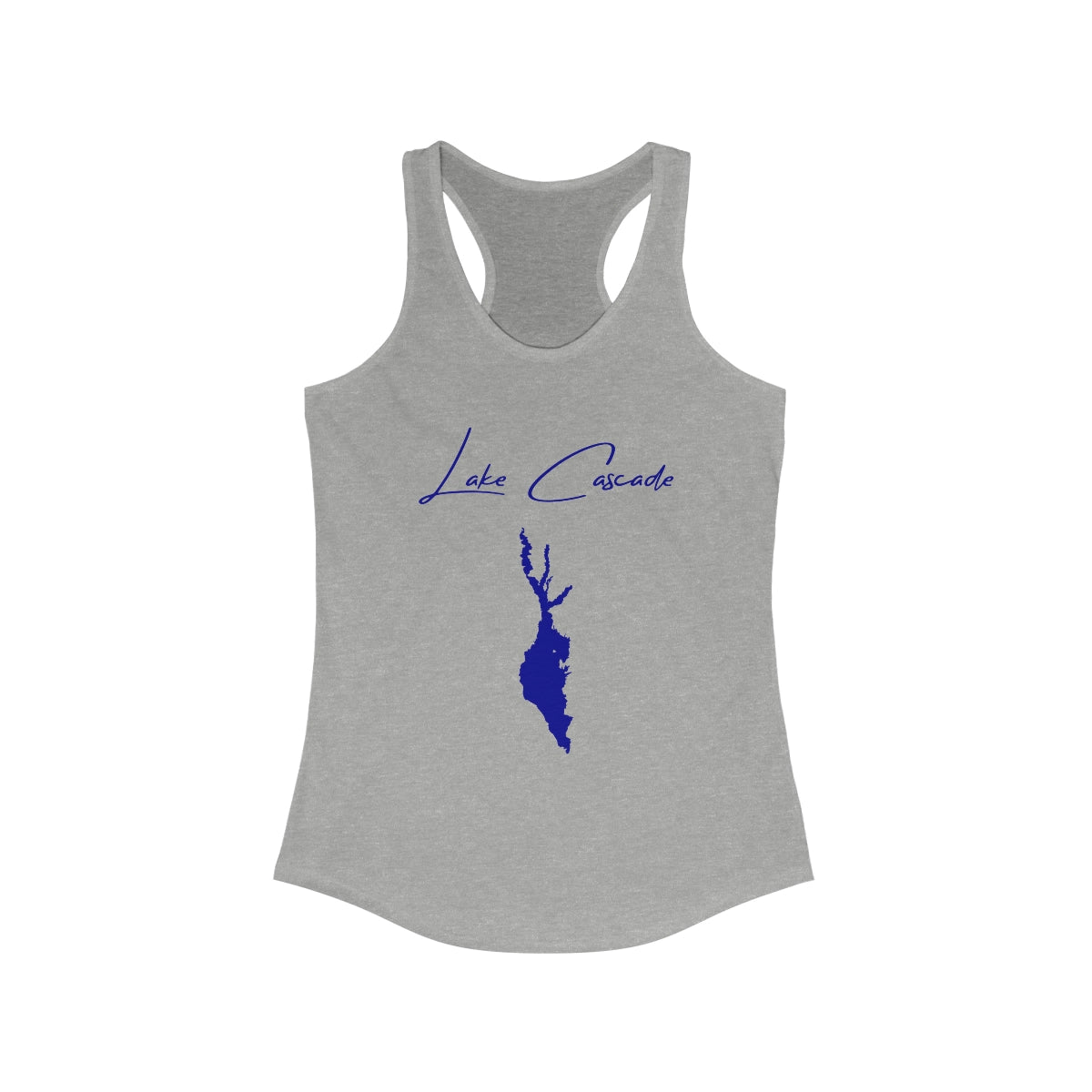 Idaho  Lake  Cascade  Racerback-Tank  front  position  view  from  front  heather  grey.webp