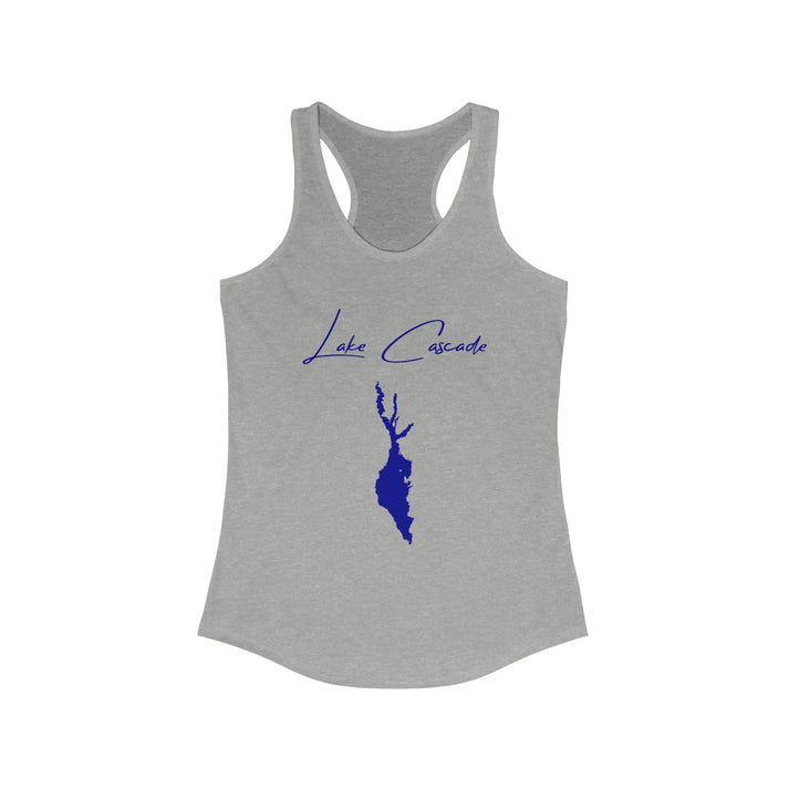 Idaho  Lake  Cascade  Racerback-Tank  front  position  view  from  front  heather  grey.webp