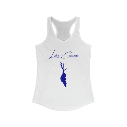 Idaho  Lake  Cascade  Racerback-Tank  front  position  view  from  front  solid  white.webp