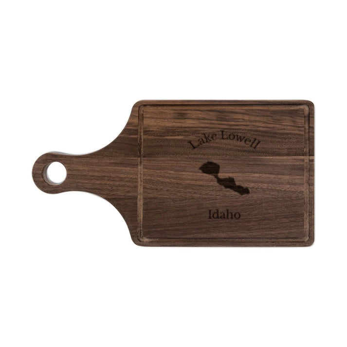 Idaho  Lake  Lowell  Engraved  Cutting  Board  front  position  view  from  front  walnut.webp