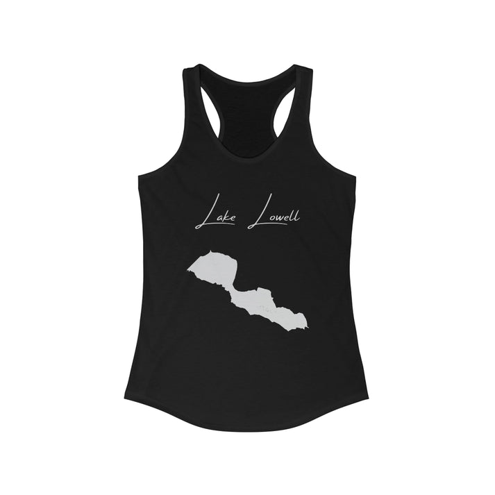 Idaho  Lake  Lowell  Racerback-Tank  front  position  view  from  front  solid  black.webp
