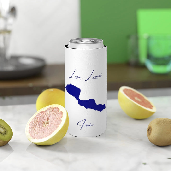 Idaho  Lake  Lowell  Slim  Can  Koozie  front  position  view  from  context-2  white.webp