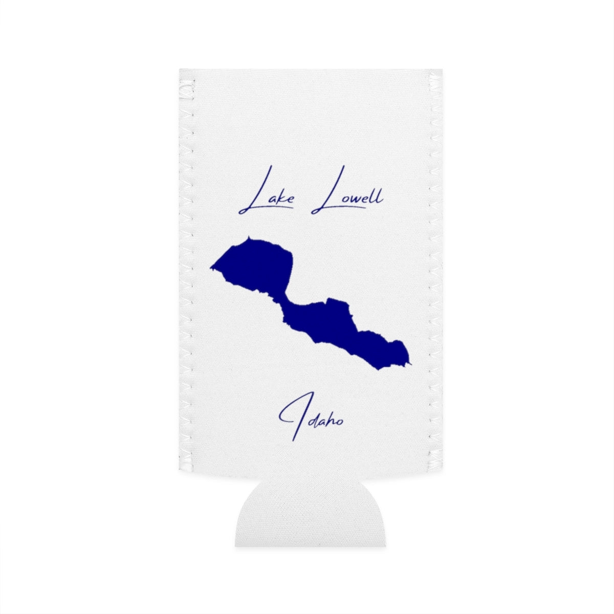 Idaho  Lake  Lowell  Slim  Can  Koozie  front  position  view  from  flat-front  white.webp