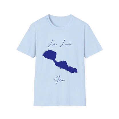 Idaho  Lake  Lowell  T-shirt  front  position  view  from  front  light  blue.webp