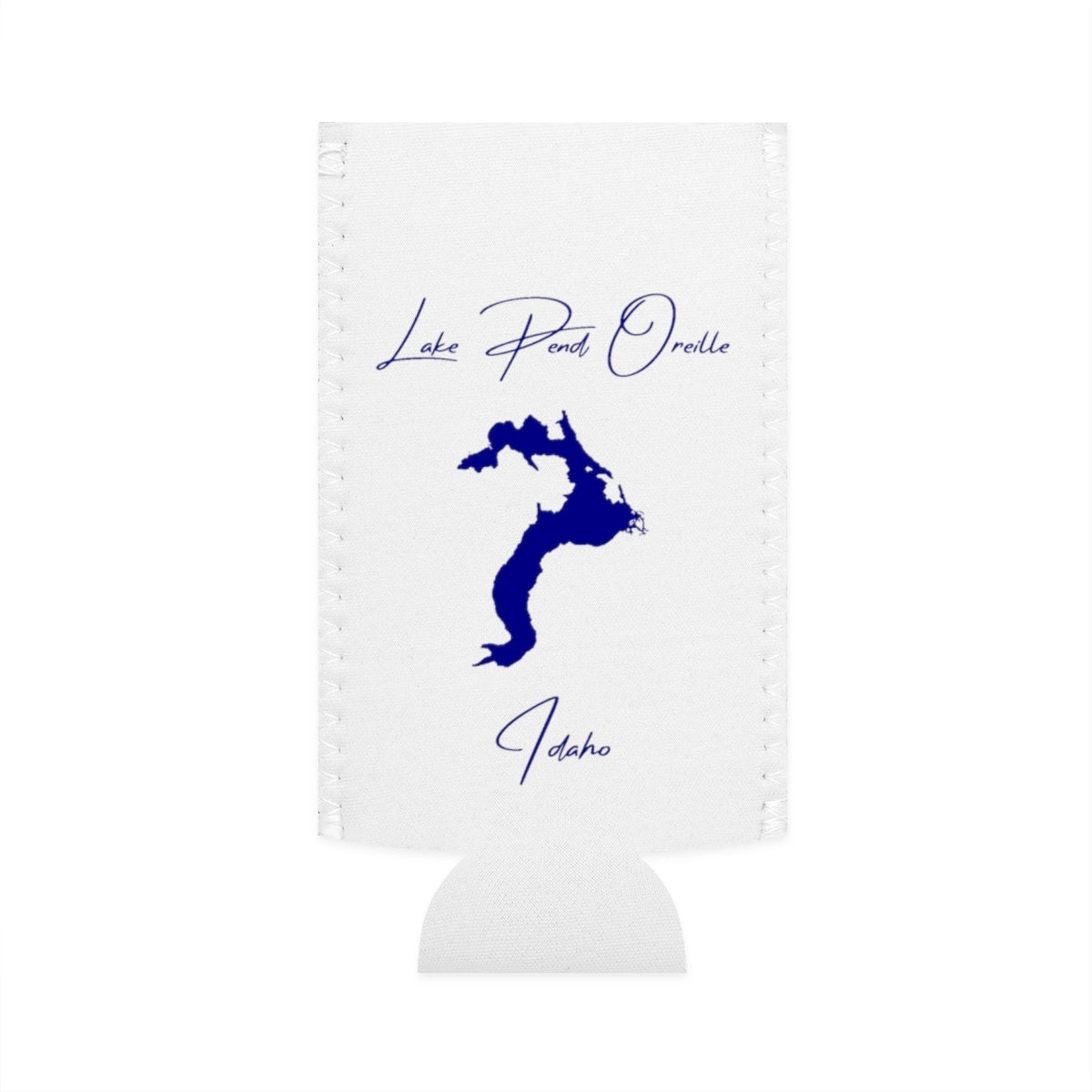 Idaho  Lake  Pend  Oreille  Slim  Can  Koozie  front  position  view  from  flat-front  white.webp