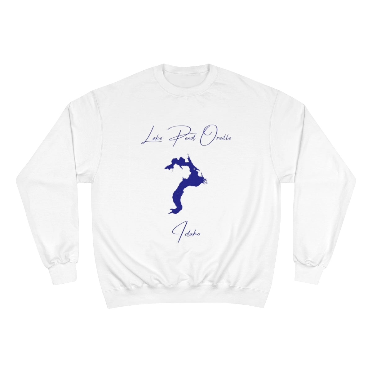 Idaho  Lake  Pend  Oreille  Sweatshirt  front  position  view  from  front  white.webp