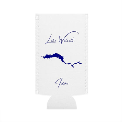 Idaho  Lake  Walcott  Slim  Can  Koozie  front  position  view  from  flat-front  white.webp