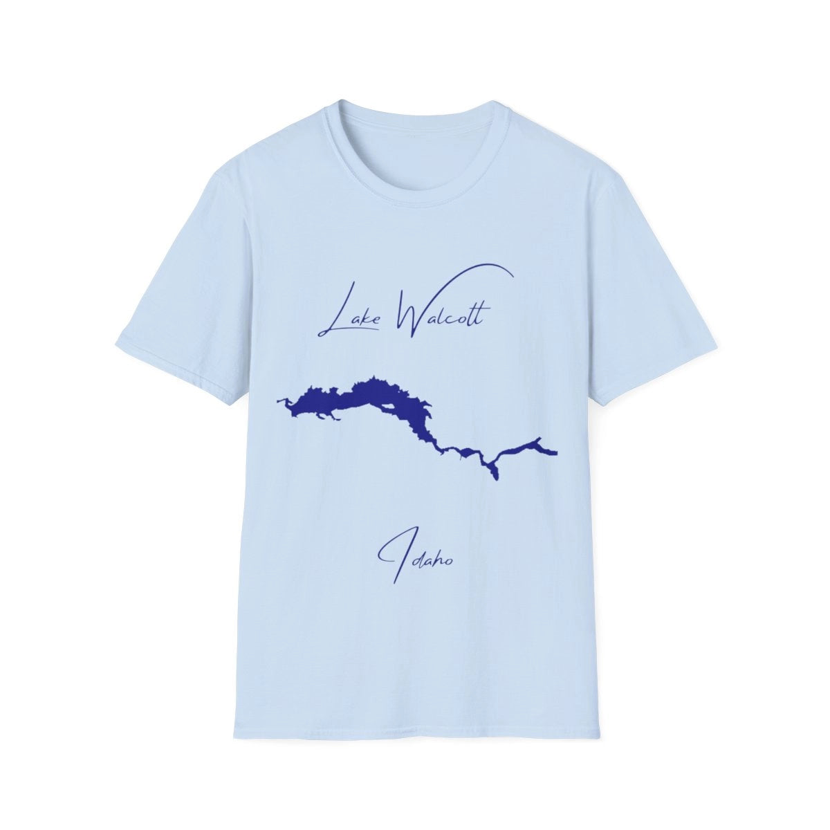 Idaho  Lake  Walcott  T-shirt  front  position  view  from  front  light  blue.webp
