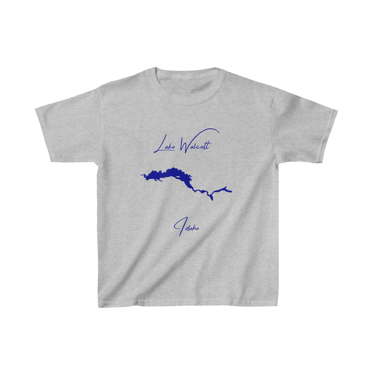 Idaho  Lake  Walcott  Youth  T-shirt  front  position  view  from  front  sport  grey.webp