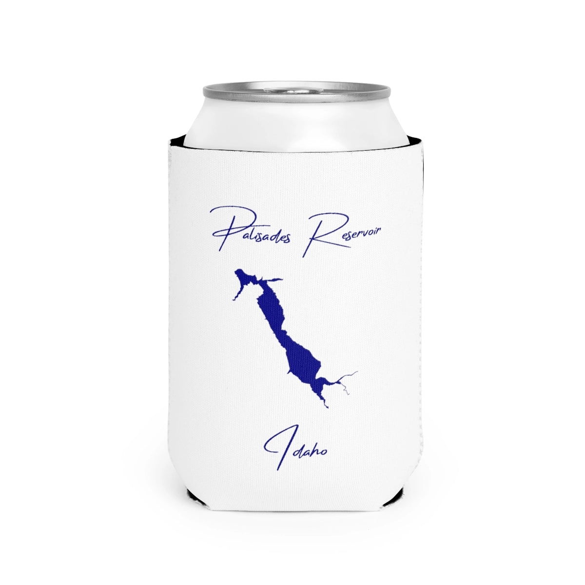 Idaho  Palisades  Reservoir  Can  Koozie  front  position  view  from  front-2  white.webp