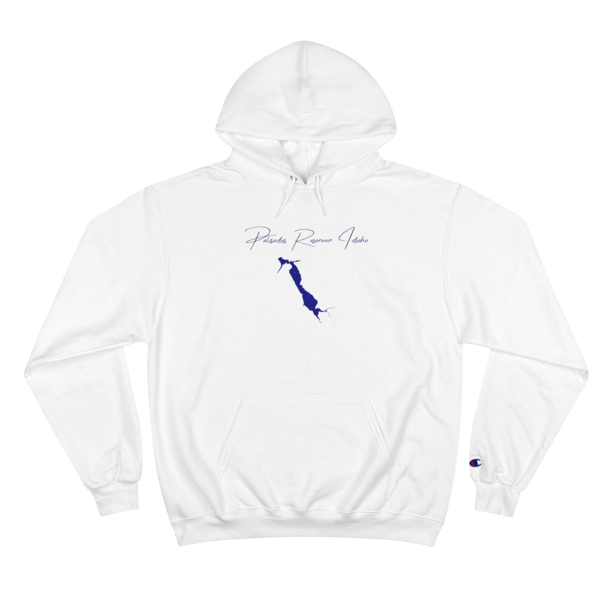 Idaho  Palisades  Reservoir  Hoodie  front  position  view  from  front  white.webp