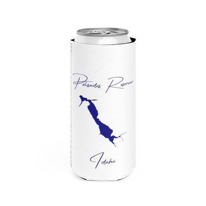 Idaho  Palisades  Reservoir  Slim  Can  Koozie  front  position  view  from  front  white.webp
