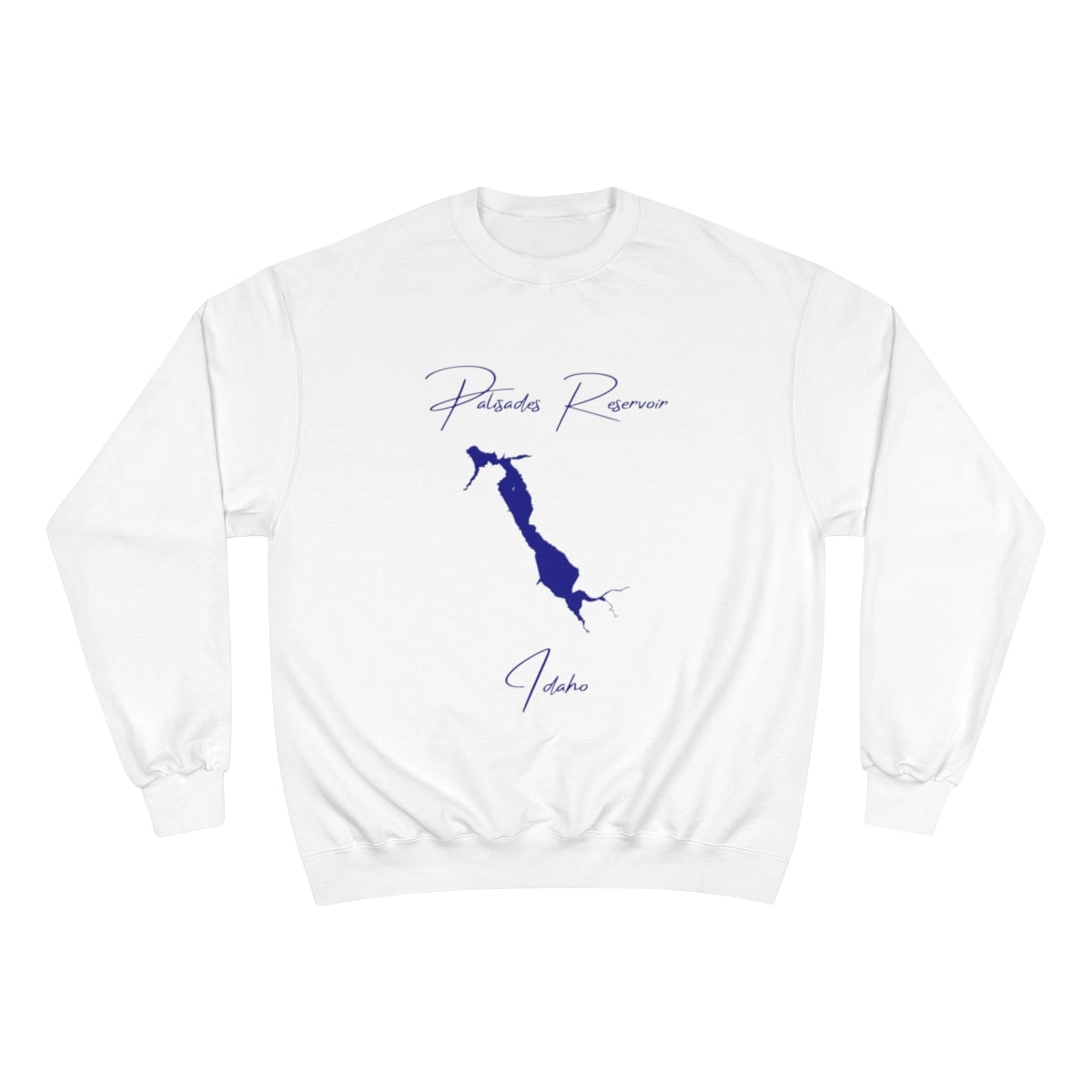 Idaho  Palisades  Reservoir  Sweatshirt  front  position  view  from  front  white.webp