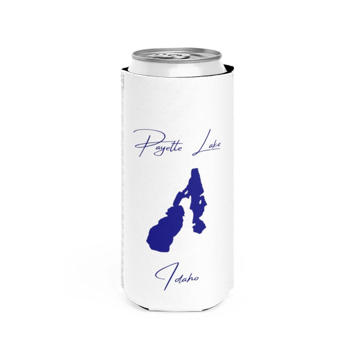 Idaho  Payette  Lake  Slim  Can  Koozie  front  position  view  from  front  white.webp