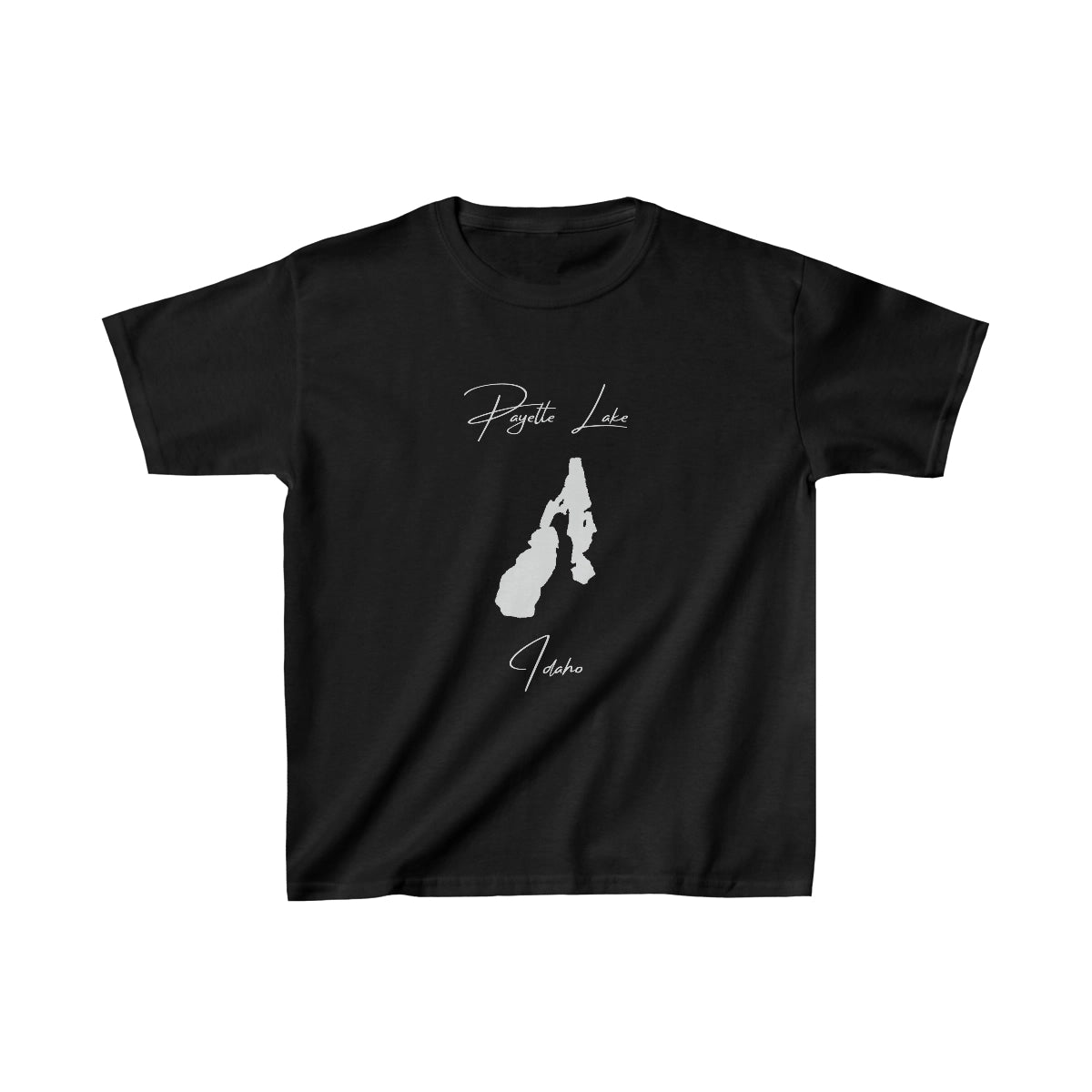 Idaho  Payette  Lake  Youth  T-shirt  front  position  view  from  front  black.webp