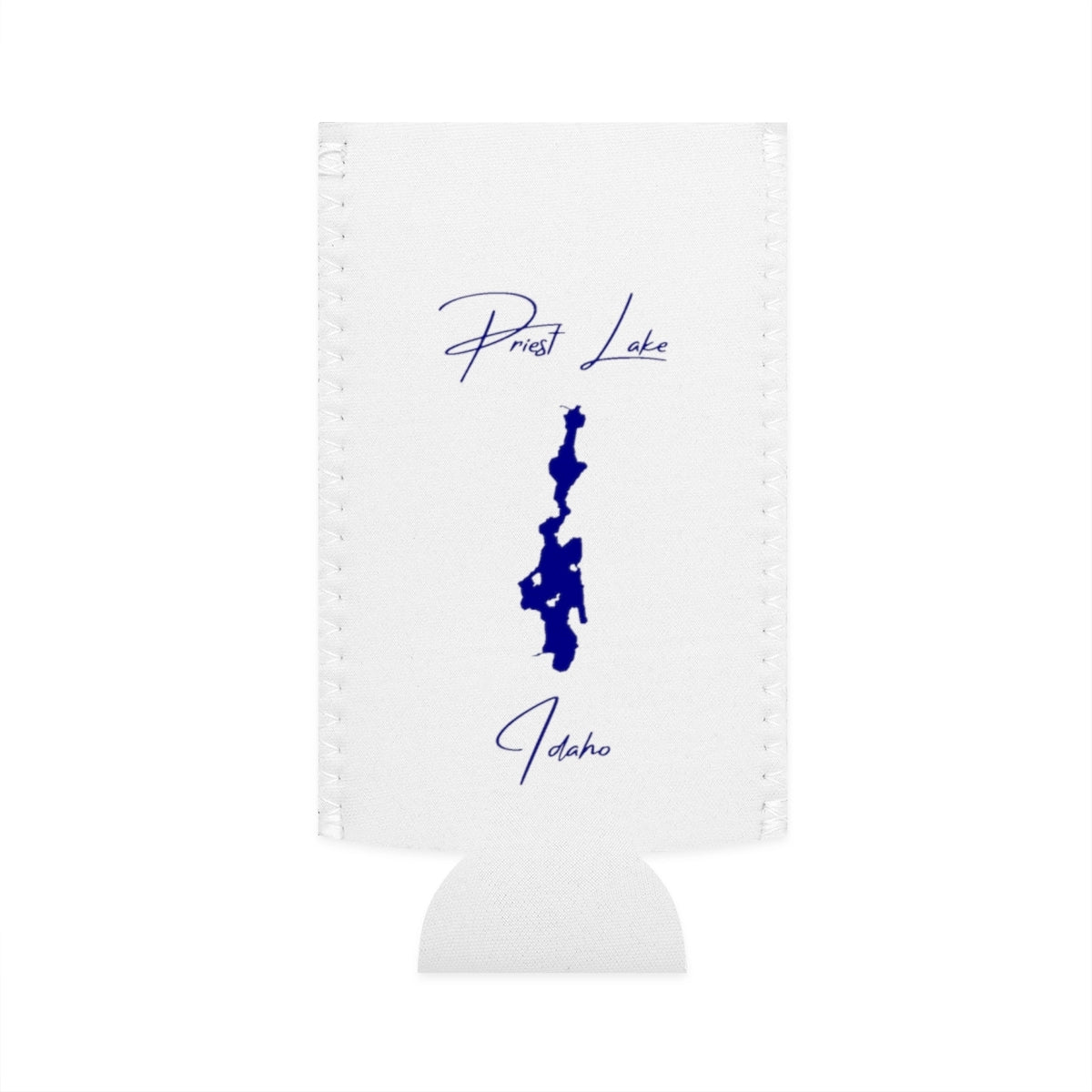 Idaho  Priest  Lake  Slim  Can  Koozie  front  position  view  from  flat-front  white.webp