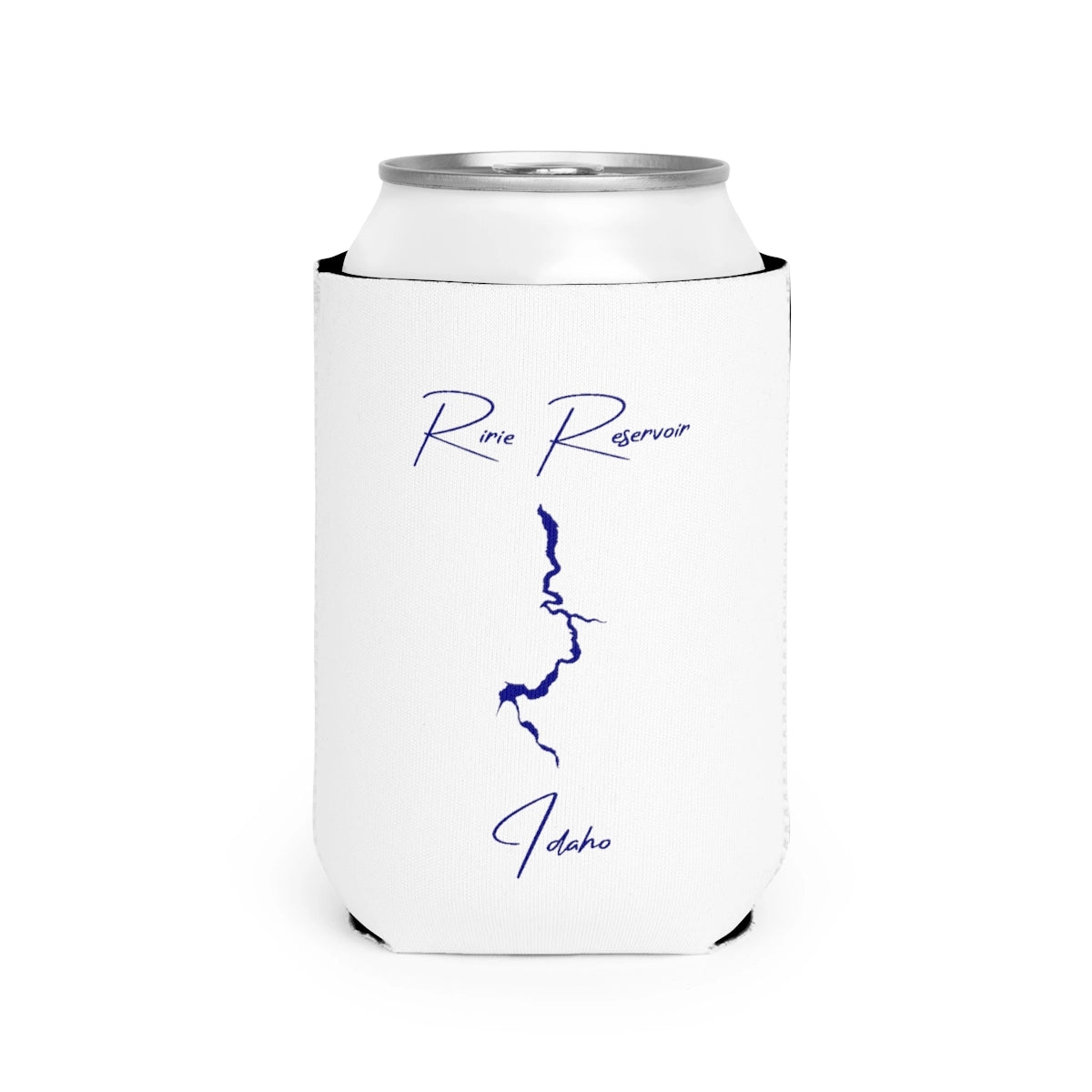 Idaho  Ririe  Reservoir  Can  Koozie  front  position  view  from  front-2  white.webp