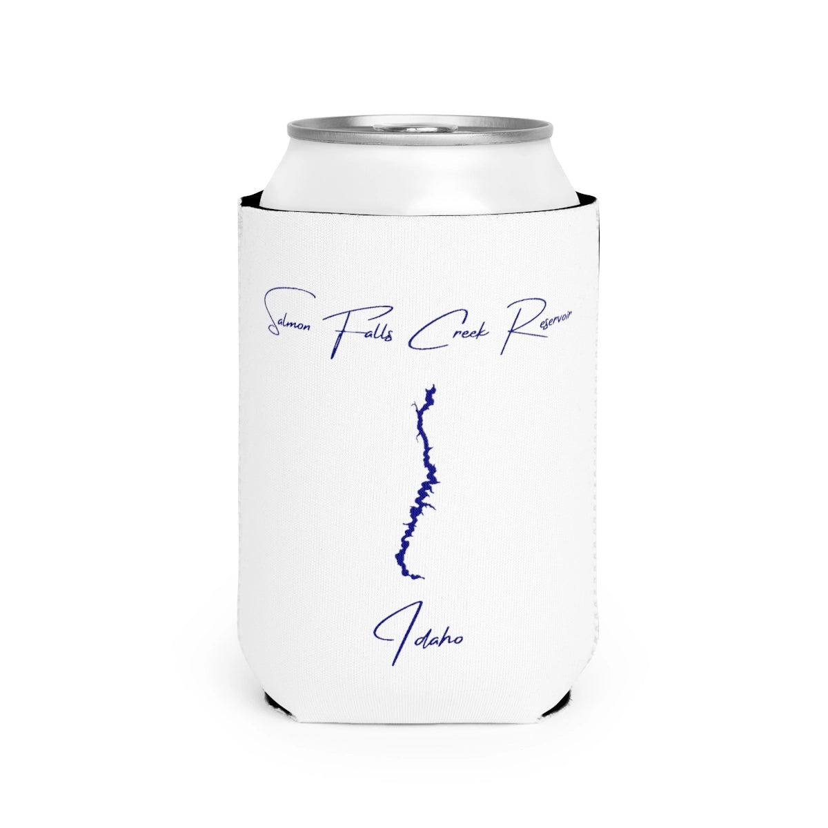 Idaho  Salmon  Falls  Creek  Reservoir  Can  Koozie  front  position  view  from  front-2  white.webp