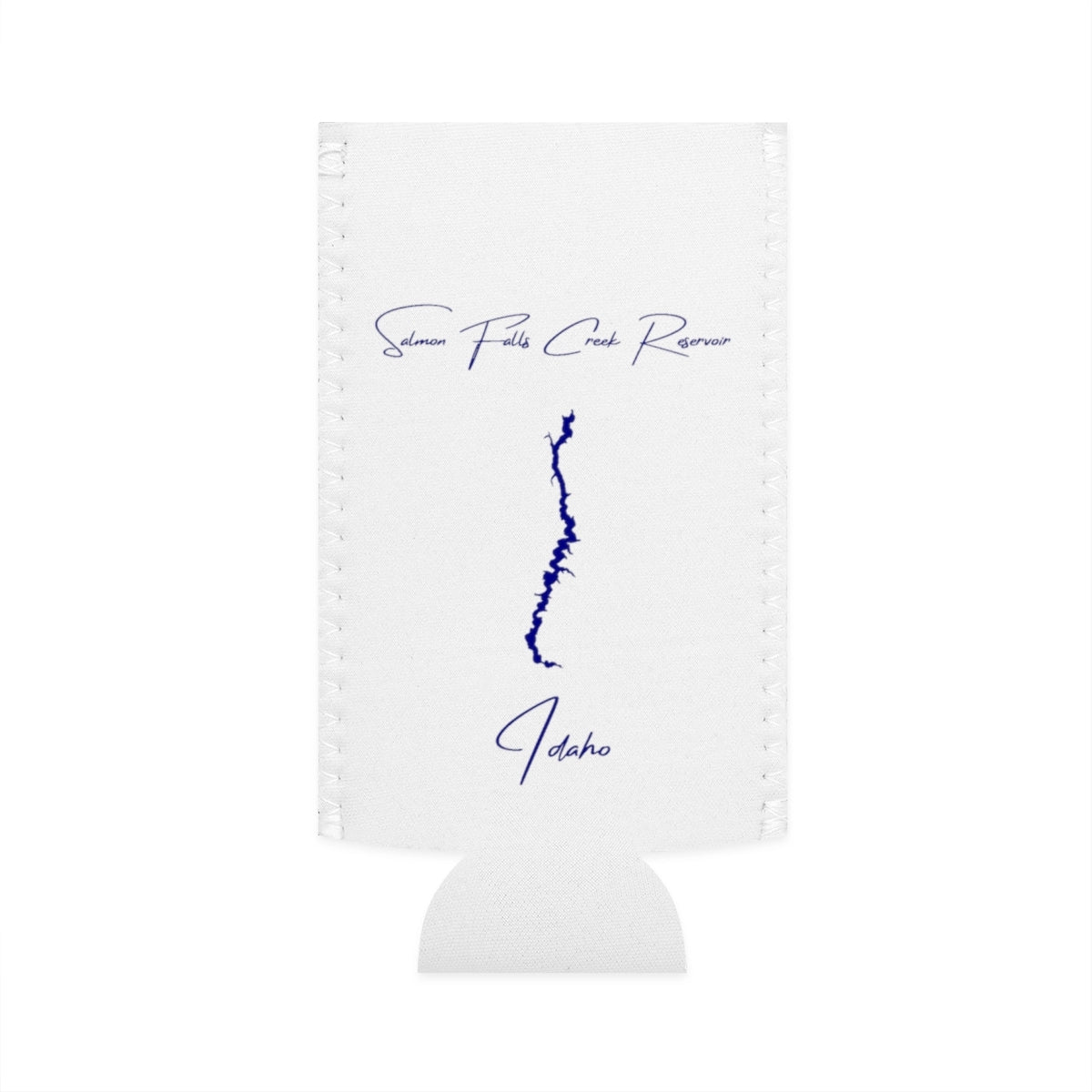 Idaho  Salmon  Falls  Creek  Reservoir  Slim  Can  Koozie  front  position  view  from  flat-front  white.webp