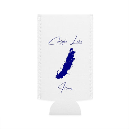 Illinois  Carlyle  Lake  Slim  Can  Koozie  front  position  view  from  flat-front  white.webp